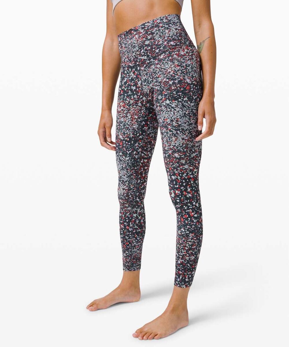 Lululemon Align Pant 25" Water Blossom Multi Black Red Dots Size 2